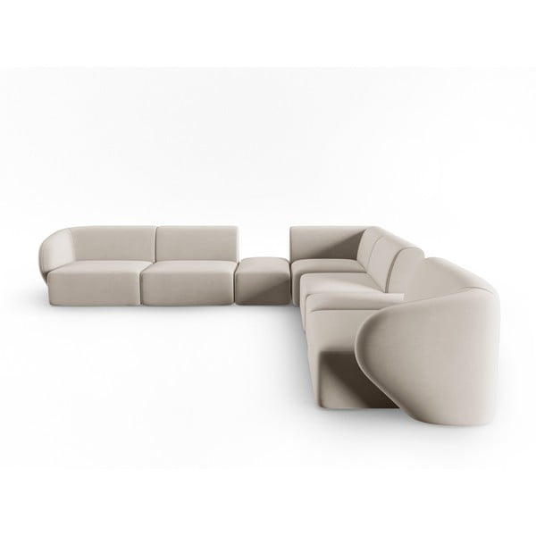 Béžová sametová rohová pohovka Paolo – Milo Casa-image-2