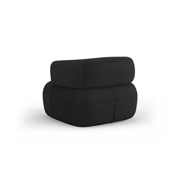 Černé křeslo z textilie bouclé Jenny – Micadoni Home-image-3