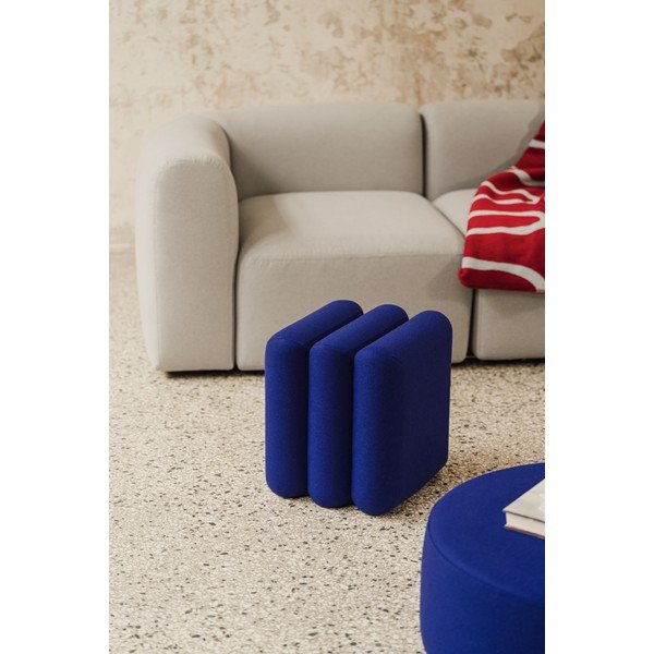 Modrý vlněný taburet Radd – noo.ma-image-3