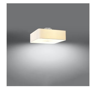 Bílé stropní svítidlo se skleněno-textilním stínidlem 45x45 cm Kortez – Nice Lamps