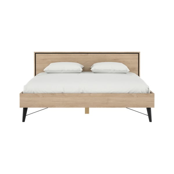 Dvoulůžková postel v dekoru dubu s roštem 180x200 cm v přírodní barvě Ry – Tvilum-image-4