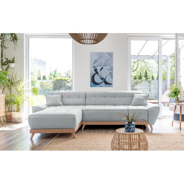 Světle šedá rozkládací variabilní rohová pohovka Miuform Dazzling Daisy-image-1