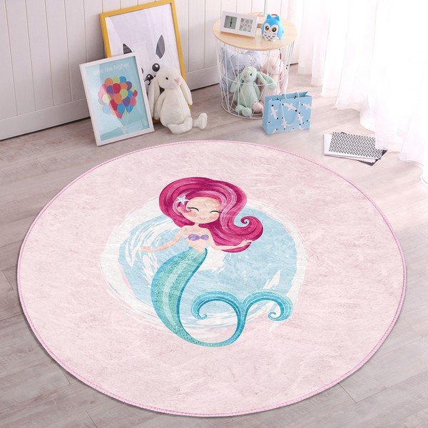 Růžový dětský koberec ø 80 cm Comfort – Mila Home-image-4