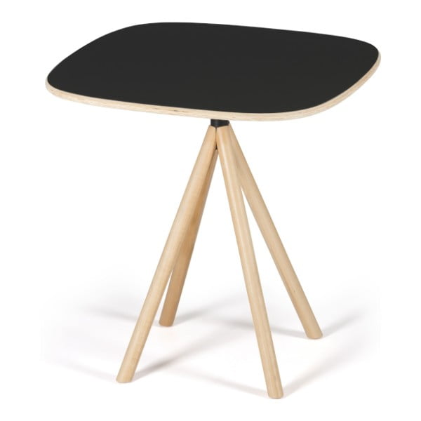 Černý stůl s dřevěnými nohami IKER Mannequin
