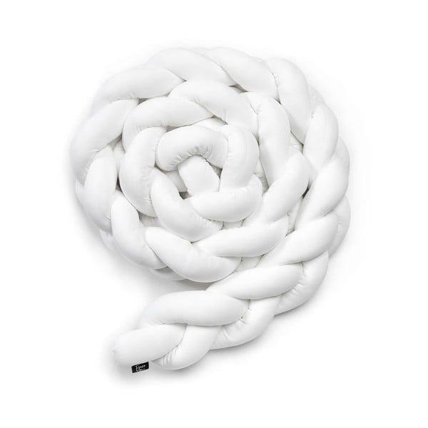 Bílý bavlněný pletený mantinel do postýlky ESECO, délka 220 cm