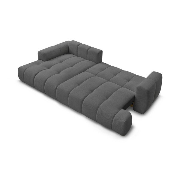 Tmavě šedá rozkládací/s úložným prostorem rohová pohovka (levý roh/s lenoškou) Fuji – Bobochic Paris-image-4