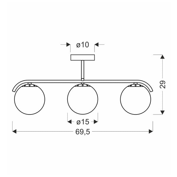 Stropní svítidlo se skleněným stínidlem v bílo-zlaté barvě 15x69 cm Amadeo – Candellux Lighting-image-2