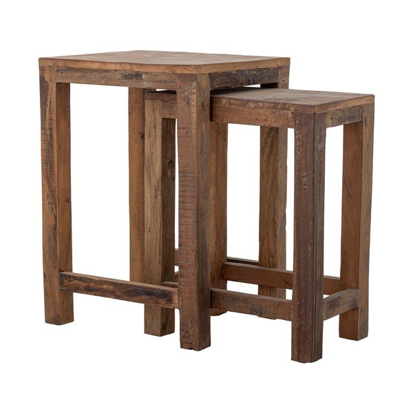 Odkládací stolky v sadě 2 ks z recyklovaného dřeva 40x36 cm Galen – Bloomingville-image-3