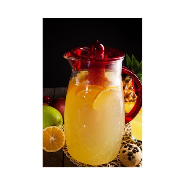 Skleněný džbán s červeným víkem Pitcher, 2,5 l-image-1