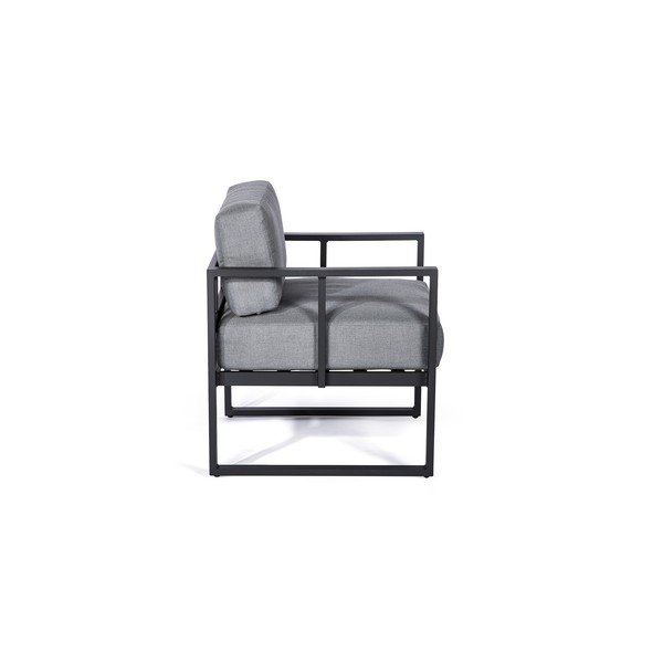 Set grafitově šedých zahradních křesel Bellisima a černého stolku Loris, ø 35 cm-image-2