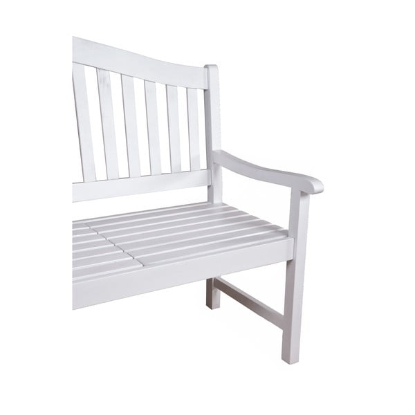 Bílá dřevěná zahradní lavice Singapore – Garden Pleasure-image-2
