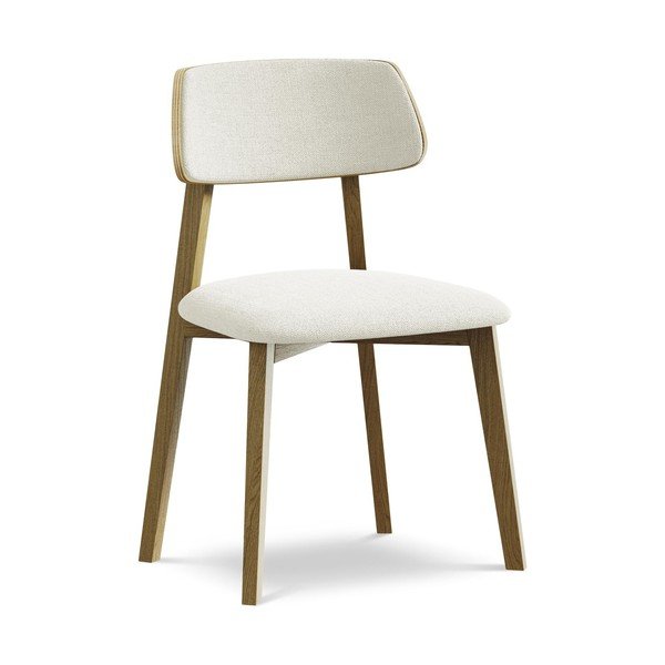 Krémová jídelní židle z masivního dřeva Niu – Makamii