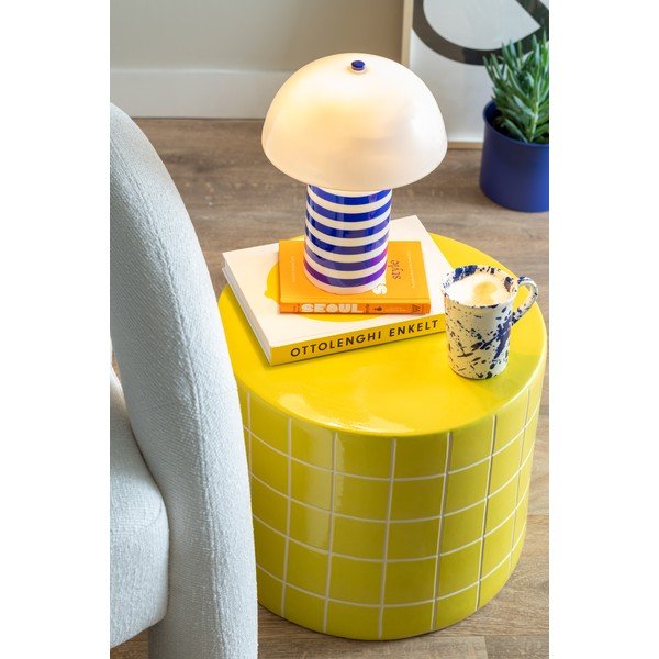 Keramický kulatý odkládací stolek ø 42 cm Retro Tiles – Leitmotiv-image-1