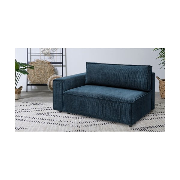 Tmavě modrý manšestrový modul pohovky, levý roh Nihad modular – Bobochic Paris-image-1