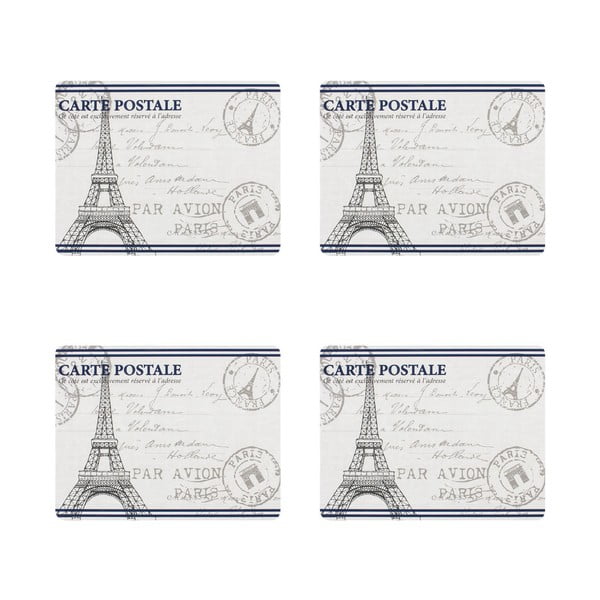 Sada 4 prostírání Paris Stamp