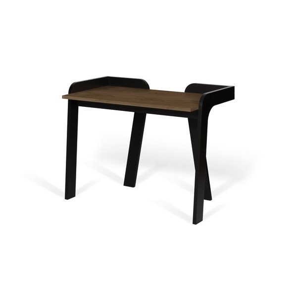 Černý pracovní stůl s deskou v dekoru ořechu TemaHome-image-1