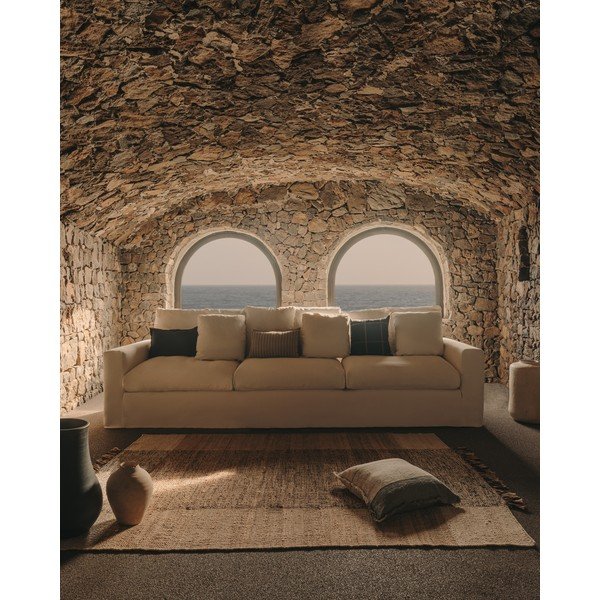 Béžový oboustranný ručně tkaný jutový koberec 160x230 cm Sully – Kave Home-image-1