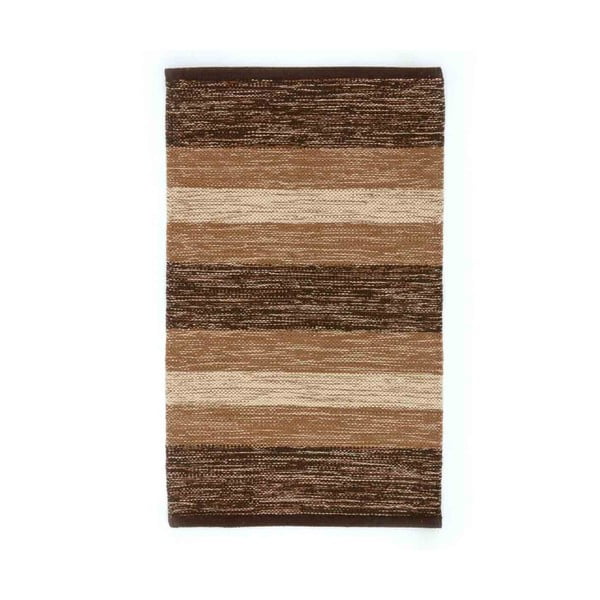 Hnědo-béžový bavlněný koberec Webtappeti Happy, 55 x 180 cm