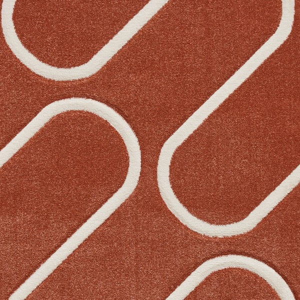 Koberec v cihlové barvě 120x170 cm Linear Curve – Catherine Lansfield-image-4