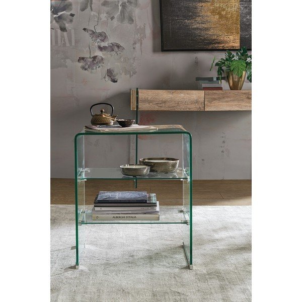 Skleněný odkládací stolek 40x50 cm Iride – Bizzotto-image-1