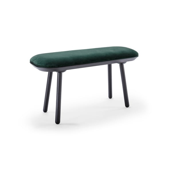 Zeleno-černá sametová lavice EMKO Naïve, 100 cm