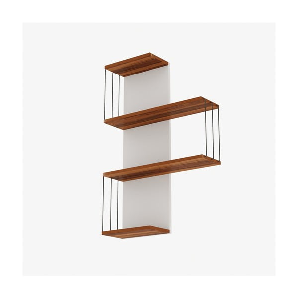 Patrová police v dekoru borovice v bílé a přírodní barvě 64 cm Cambel – Kalune Design-image-3