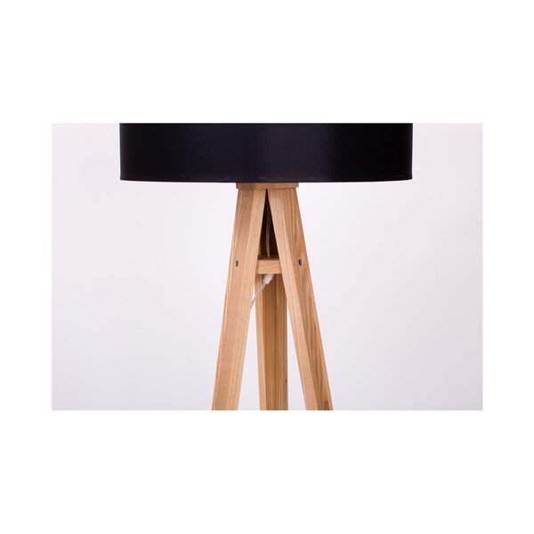 Stojací lampa s černým stínítkem a transparentním kabelem Ragaba Wanda-image-1