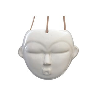 Bílý závěsný květináč PT LIVING Mask, výška 15,2 cm