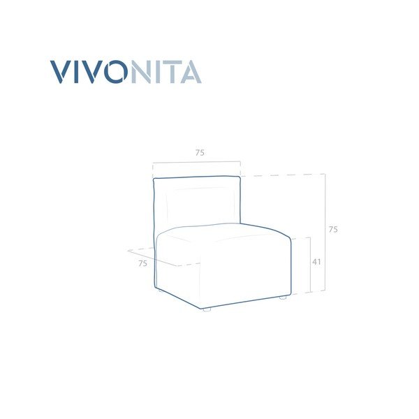 Emeraldově zelený prostřední modul pohovky Vivonita Velvet Cube-image-1