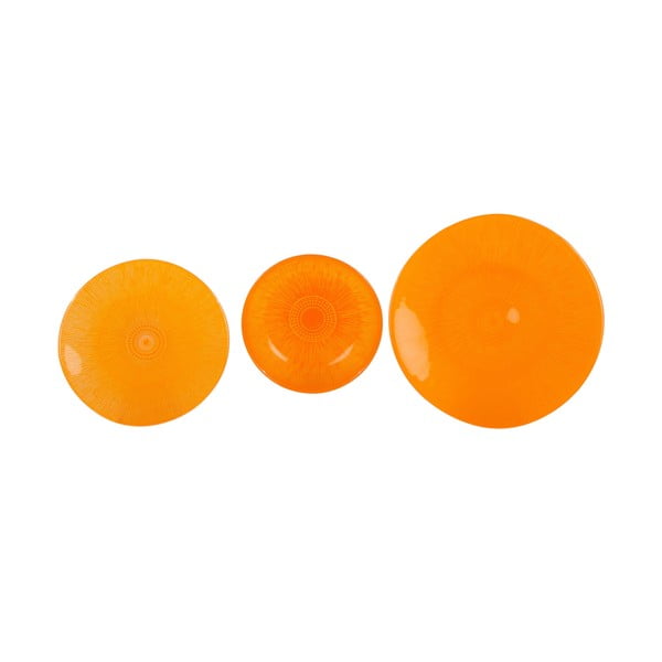 Sada 18 skleněných talířů Arancione