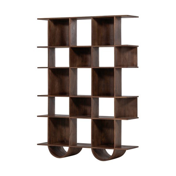 Tmavě hnědá knihovna z mangového dřeva 130x180x35 cm Sinne – WOOOD-image-2