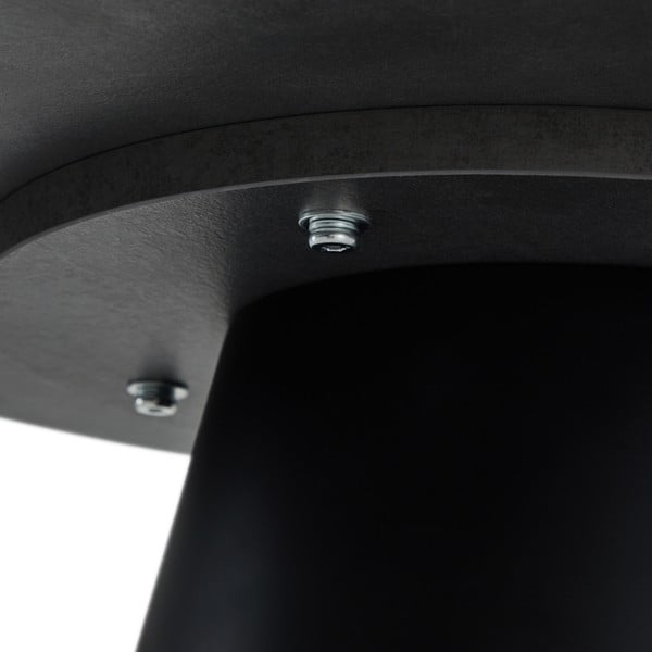 Konferenční stolek v tmavě šedé a černé barvě s deskou v dekoru mramoru ø 60 cm Tango – Furnhouse-image-3