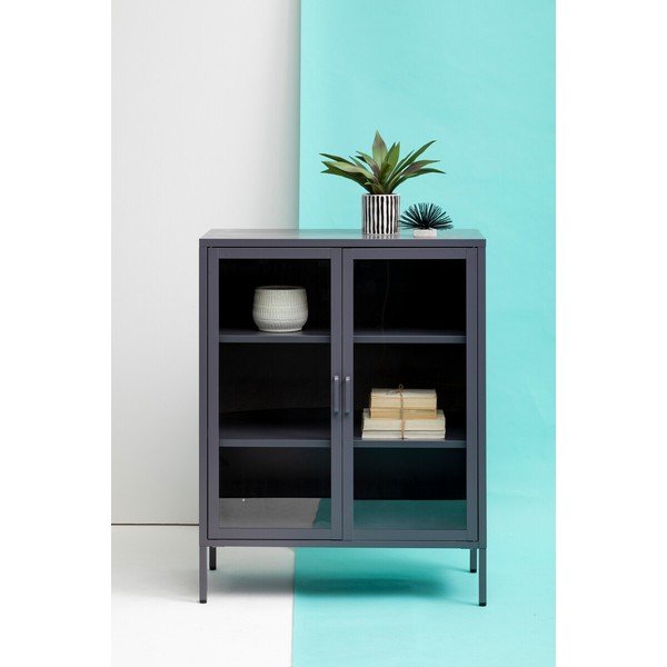 Šedá ocelová vitrína 80x102x40 cm Acier – Premier Housewares-image-3