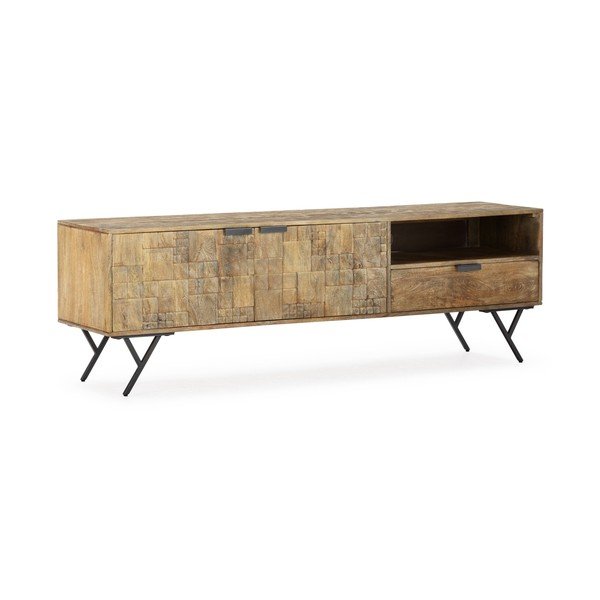 TV stolek z mangového dřeva v přírodní barvě 175x55x40 cm Priya – MOME