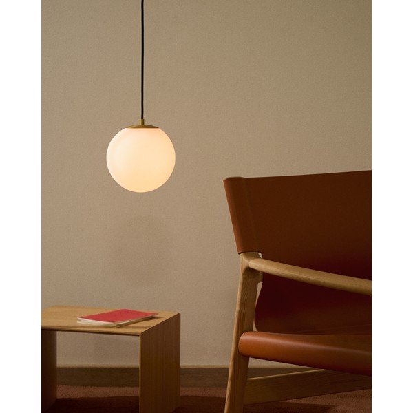 Bílé/ve zlaté barvě závěsné svítidlo se skleněným stínidlem ø 10 cm Brisia – Kave Home-image-1