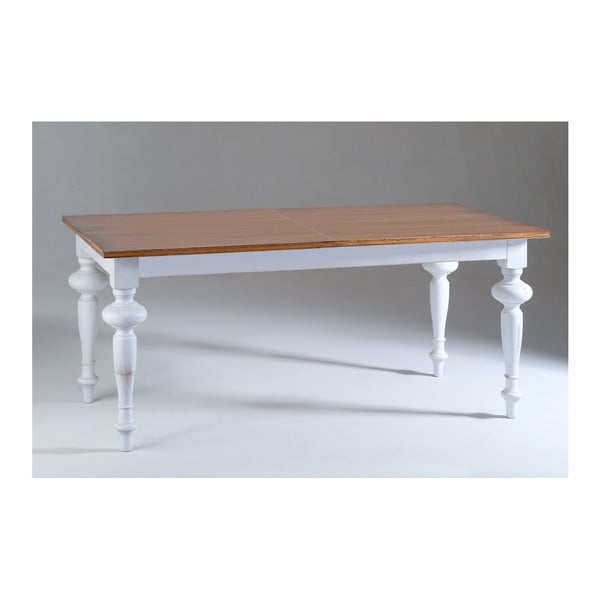 Bílý dřevěný rozkládací jídelní stůl Castagnetti Adeline, 180 x 90 cm