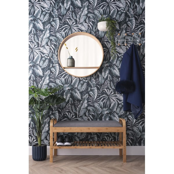 Nástěnné zrcadlo s poličkou  s dřevěným rámem ø 61 cm Sheer – PT LIVING-image-1