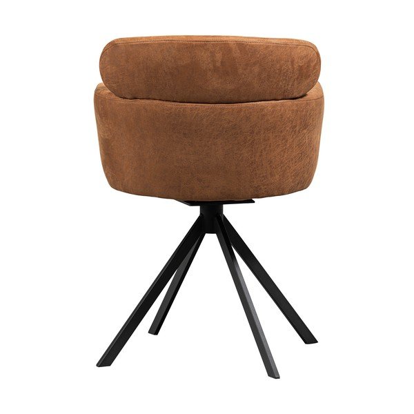 Koňakově hnědé čalouněné jídelní křeslo s područkami Fenne – WOOOD-image-2