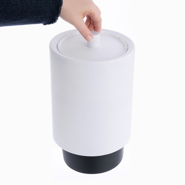 Bílý plastový odpadkový koš 6 l – Orion-image-3