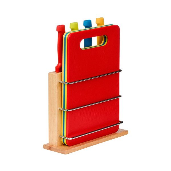 Set 4 nožů, 4 prkének a stojánku Premier Housewares