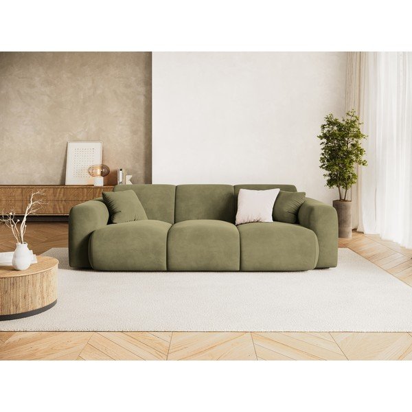 Khaki sametová pohovka 235 cm Molino – Micadoni -image-1