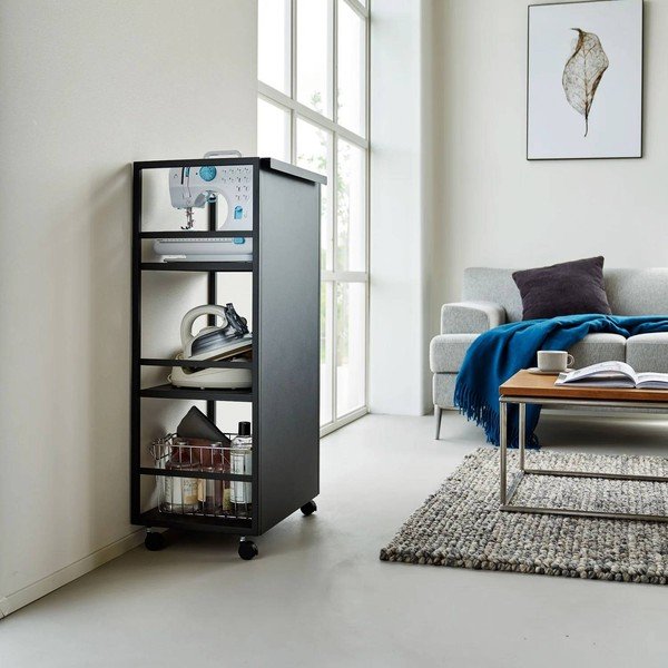 Černý kovový pojízdný regál 42x84,5x32 cm Tower – YAMAZAKI-image-4