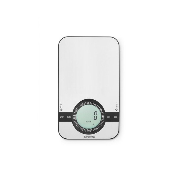 Černobílá kuchyňská váha Brabantia Timer