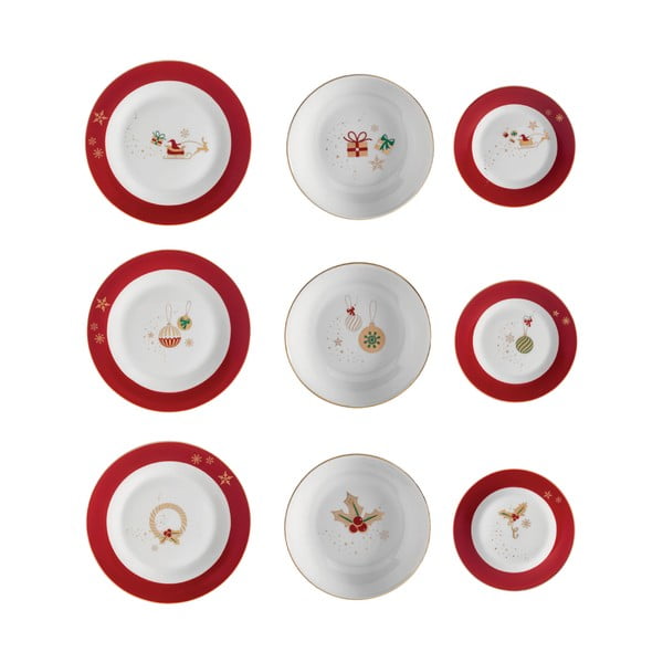 18dílná porcelánová sada nádobí s vánočním motivem Brandani Alleluia