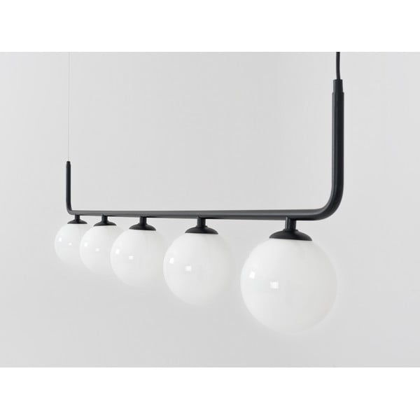 Černé závěsné svítidlo se skleněným stínítkem 142x142 cm Catkin - CustomForm-image-4