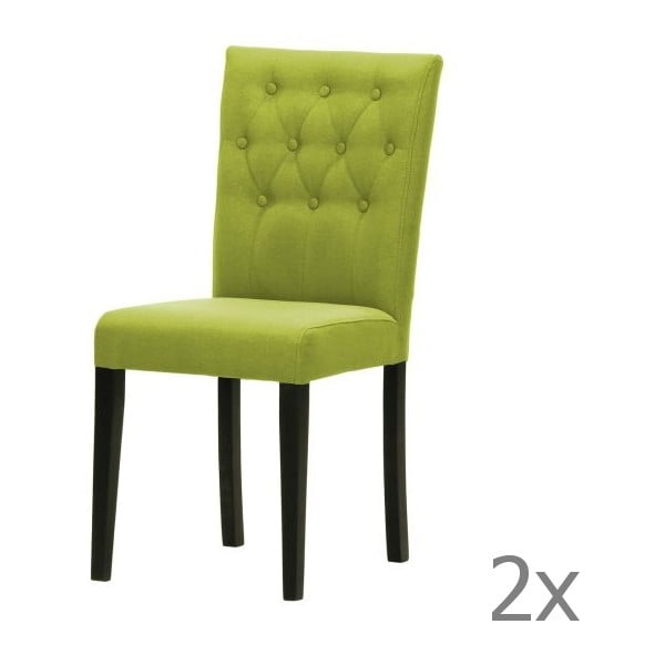 Sada 2 židlí Monako Etna Green, černé nohy