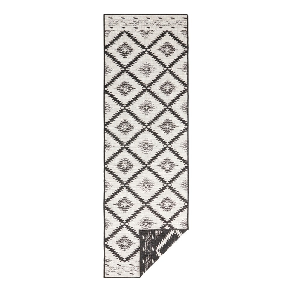 Černo-krémový venkovní koberec NORTHRUGS Malibu, 80 x 250 cm
