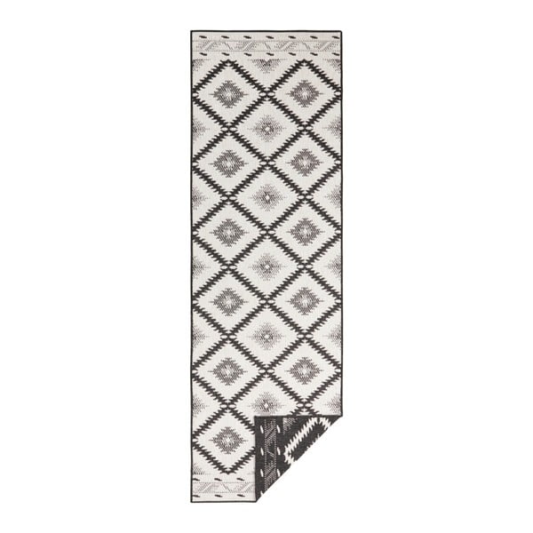Černo-krémový venkovní koberec NORTHRUGS Malibu, 80 x 250 cm