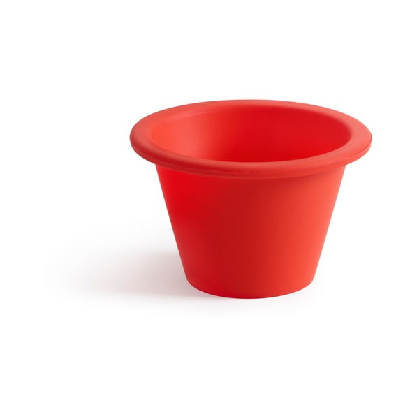 Sada 6 červených silikonových formiček na muffiny Lékué Single, ⌀ 7,5 cm