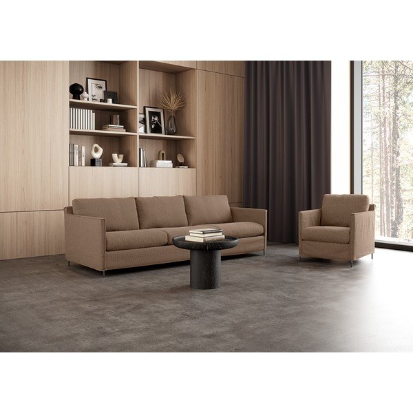 Hnědá pohovka 248 cm Petito – Furninova -image-1